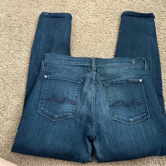 7 for all mankind josephina skinny boyfriend dark wash distressed jeans size 25 - Picture 12 of 14